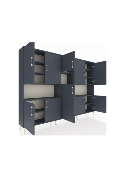 Arges Dolap 14 Raflı 10 Kapaklı 220x30x163 Antrasit-antrasit Antrasit - Antrasit Arges Dolap 14 Raflı 10 Kapaklı 220x30x163 Antrasit-antrasit Antrasit - Antrasit
