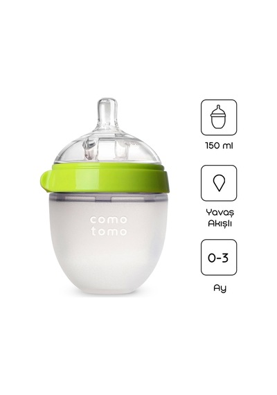 Comotomo Antikolik Silikon Biberon 150 Ml 0-3 Ay Yeşil