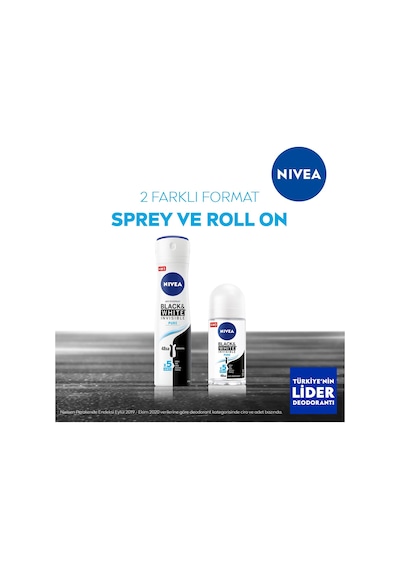 Nivea Invisible Black&White Pure Kadın Roll-On Deodorant 4 x 50 ML