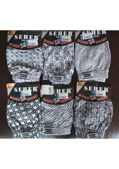 6'lı Paket Seher Desenli Erkek Boxer KARIŞIK