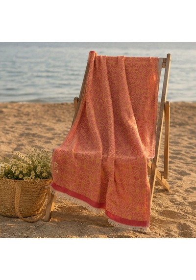Soft Çiçek Peştamal - Hardal - 80x140 Cm Çok Renkli