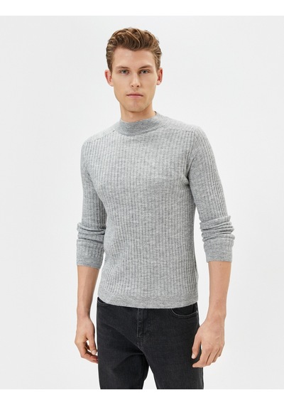 Koton Yarım Balıkçı Yaka Kazak Slim Fit Triko Uzun Kollu Gri 4wam70121ht 4WAM70121HT031 Gri