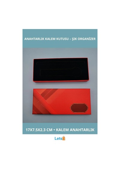 Kırmızı Renk Kalem Ve Anahtarlık Kutusu Özel Kişiselleştirilebilir Çok Renkli