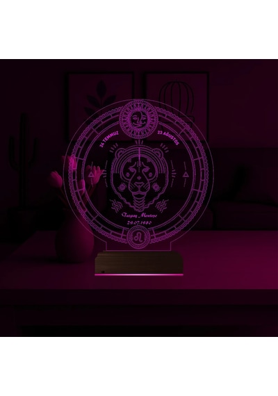 Luvivia Astroloji Aslan Burcu Kişiye Özel 3d Lamba - Masa Gece Lambası