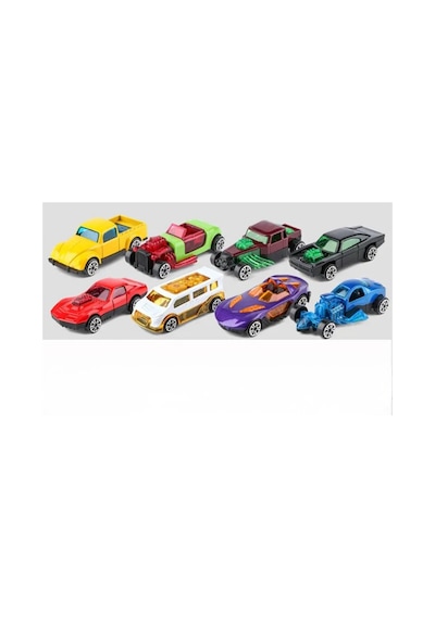 6 Adet Renkli Model Araba Seti - Erkek Çocuk İçin Eğitici Metal Yarış Arabaları 1:72 Çok Renkli