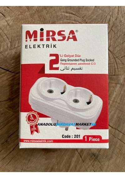 Mirsa 2Li Golyat Priz Fiş Topraklı Golyat Çoklayıcı Fiş Tse Li