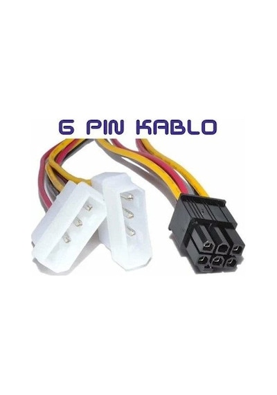 6 PİN PCI-E ERKEK TO 2x 4 PİN MOLEX 15cm. ERKEK VGA POWER KABLO