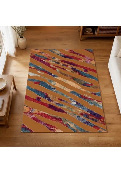 Kartela Halı Aira Halı Kaymaz Taban Makinede Yıkanabilir Halı Bakır - 60 X 90 Cm