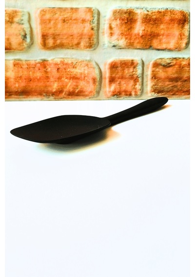Silikon Sert Düz Spatula - Siyah Renk- 27 Cm - 1 Adet Siyah