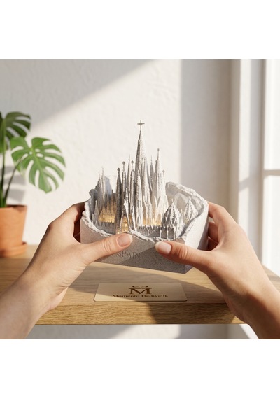 Dünya Mirasları Led Işıklı 3d Dekoratif Yapılar Koleksiyonu Sagrada Familia Gri