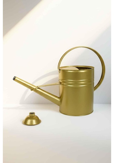 Olivia 3,5 Litre Metal Çiçek Bahçe Sulama Kabı Modern Dekoratif Çok Amaçlı Sulak Altın