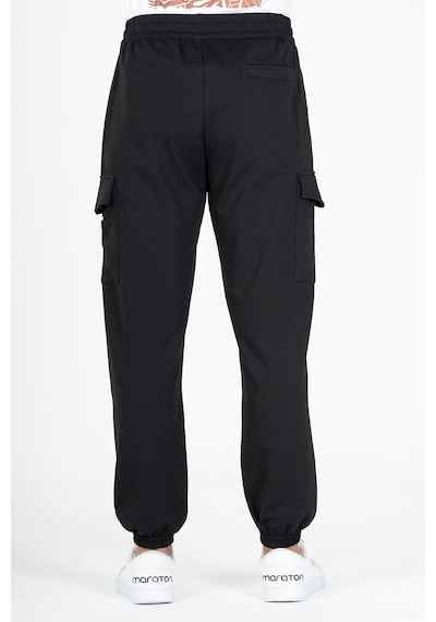 Maraton Sportswear Oversize Erkek Ribana Paça Basic Siyah Eşofman Altı 22396-siyah Siyah