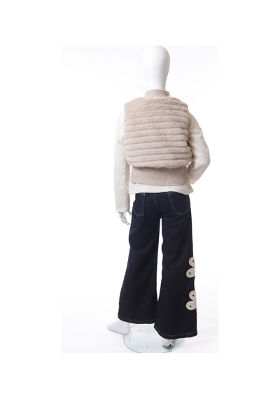 Xo Kids Kız Çocuk Folarlı 3lu Alt Üst Takım 7-14 Yaş 3907-4907 Ekru
