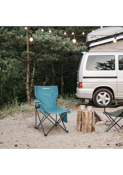 Kingcamp Lotus Comfort Konforlu & Takviyeli Kamp Sandalyesi Cyan Buz Mavisi
