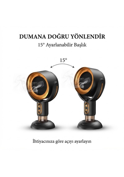Masaüstü Duman Emici Fan Filtreli Hava Temizleyici Oda Duman Çekici Taşınabilir Mini Fan Siyah