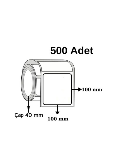 Barkod Etiketi 100 X 100 500'lü Termal Etiket Rulosu 100x100 Sticker 500 Adet Sarım 100 100 1 Diğer