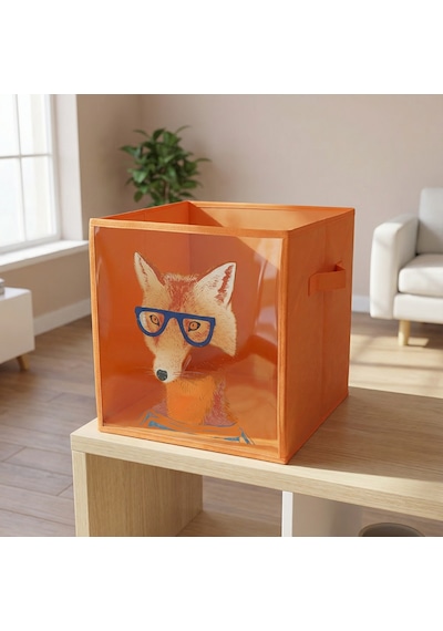 Koçtaş Tilki Desenli Pvc Kutu 30 x 30 CM Turuncu