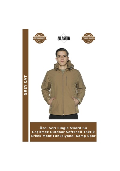 Grey Cat Özel Seri Single Sword Su Geçirmez Outdoor Softshell Taktik Erkek Mont Fonksiyonel Kamp Spor Çok Renkli
