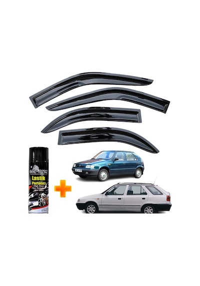 Skoda Felicia Uyumlu Mügen Cam Rüzgarlığı 4 Lü Takım +500ml Lastik Parlatıcı