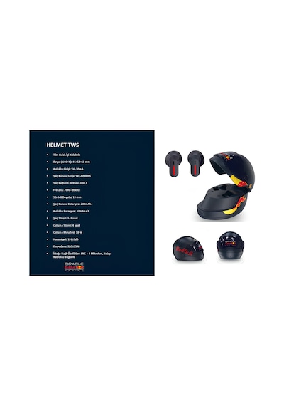 Oracle Redbull Racing Yarış Kaskı TWS Bluetooth Kulaklık