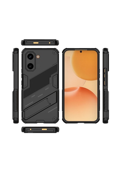 Microcase Poco X8 Pro 5g / Redmi Turbo 5 5g İle Uyumlu Matrix Serisi Armor Standlı Mükemmel Koruma Kılıf - Siyah Al3416