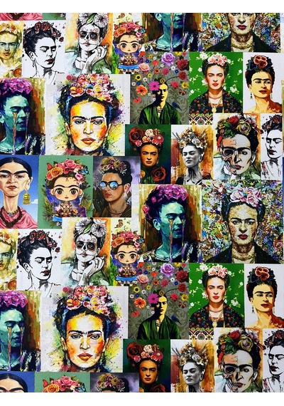 Kahlo Etnik Desenli Kumaş Dijital Baskı Döşemelik Kumaş