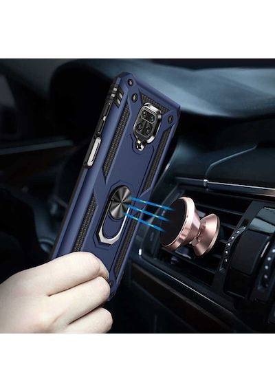Teknomoda Xiaomi Redmi Note 9 Pro Tank Zirh Metal Yüzüklü Standli Kilif 471594932
