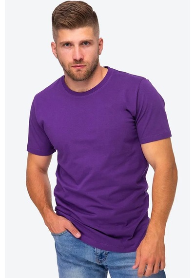 Uyguntarz Unisex Pamuklu Oversize Basic Tshirt Mor