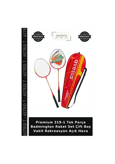 Premium 319-1 Tek Parça Badmington Raket Set Çift Boş Vakit Rekreasyon Açık Hava