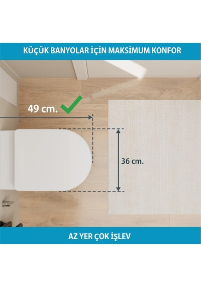 Aqua Bagno Cocon 2.0 Kanalsız Asma Klozet 49 Cm Yavaş Kapanır Kapaklı 2 Parça Set Beyaz Beyaz