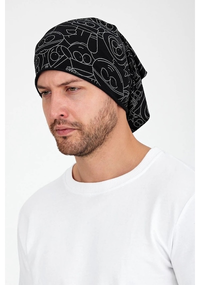 Butikgiz Erkek 4 Fonksiyonlu Koruyucu Pamuklu, Esnek, Terletmez, Bandana, Boyunluk, Maske - Tek Ebat / Siyah2 Siyah2