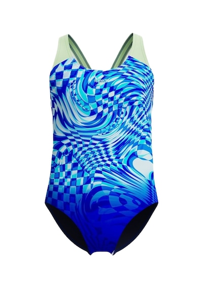 Speedo Speedo Prnt Splashback Jf Bluwht Kız Çocuk Mavi Mayo 006
