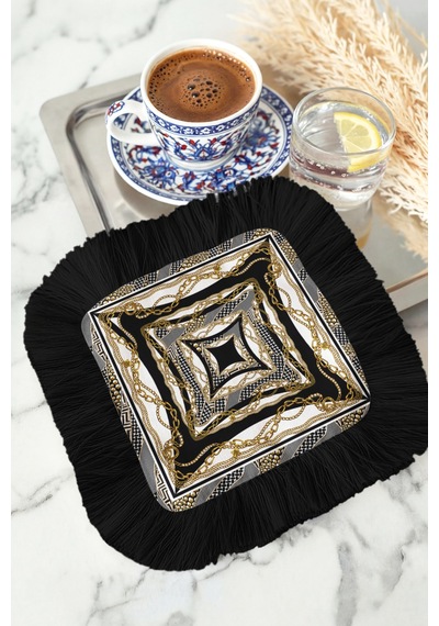 Zincir Motifli Saçaklı Servis Kokteyl Peçetesi-lüks Modern Siyah Altın Renkli Bardak Altlığı Mendil Doygun Yosunlu Lime Zincir Motifli Saçaklı Servis Kokteyl Peçetesi-lüks Modern Siyah Altın Renkli Bardak Altlığı Mendil Doygun Yosunlu Lime