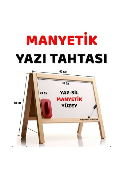 Masa Üstü Mini Manyetik Yazı Tahtası Ahşap