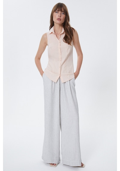 Stella Pulvis Pudra Kolsuz Slim Fit Gömlek Pudra