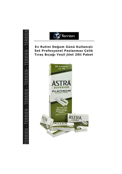 Ev Rutini Doğum Günü Kullanışlı Set Profesyonel Paslanmaz Çelik Tıraş Bıçağı Yeşil Jilet 20li Paket