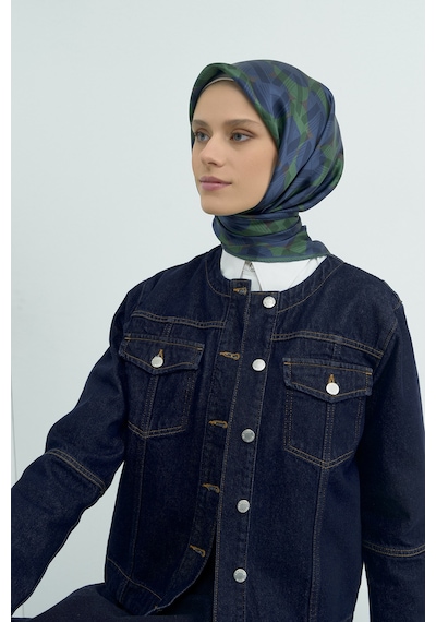 Armine Saf İpek Sura Eşarp-2026 İlkbahar-yaz- 954100d Yeşil-Mavi