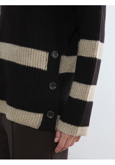 Lcw Comfort Lacivert Yarım Balıkçı Yaka Kadın Triko Tunik