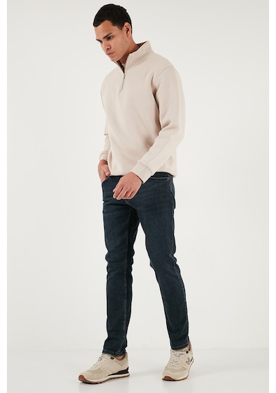 Buratti Pamuklu Slim Fit Yüksek Bel Dar Paça Jeans Erkek Kot Pantolon 3300C45Tokyo Mavi