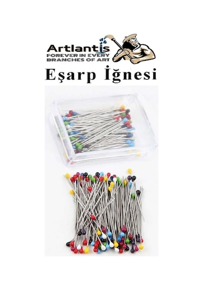 Eşarp İğnesi Renkli 200 Lü 1 Paket Türban İğnesi Başörtüsü Toplu İğne Şal Düğün Nikah Nişan Kına Sünnet Takı İğnesi