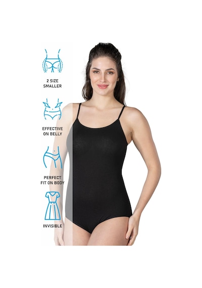 Siyah Mı Emay 1415 Modal Cotton Çıtçıtlı İnce Askılı Body Siyah