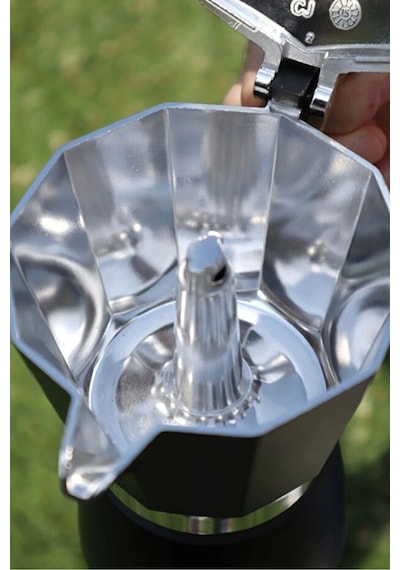 Mokapot 6-cup Coffeehutt Bigg Coffee Italyan Filtre Kahve Makinesi - Alüminyum, Hafif Ve Dayanıklı Siyah