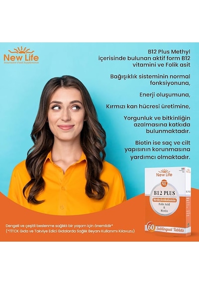New Life B12 Plus Methylcobalamin 60 Tablet 3 Adet