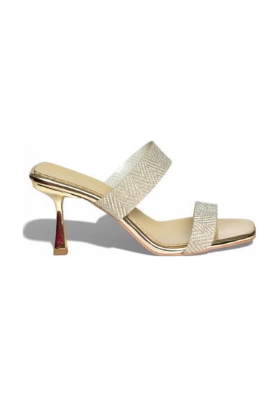 Fox Shoes Y820013834 Altın Ayna İnce Topuklu Kadın Ayakkabı Altın