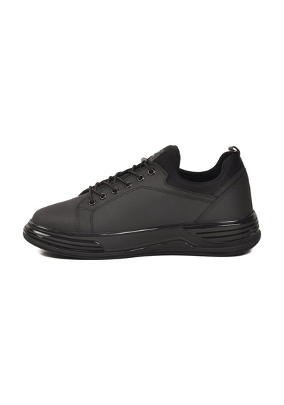 Walkway Siyah Lastik Bağcıklı Erkek Sneaker Balase M Siyah