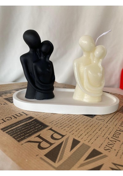 Bernami Vazo Pinterest Kadın Erkek Çift Mum Ve Biblo + Organizer Dekoratif Tabaklı Set 3 Parça Diğer