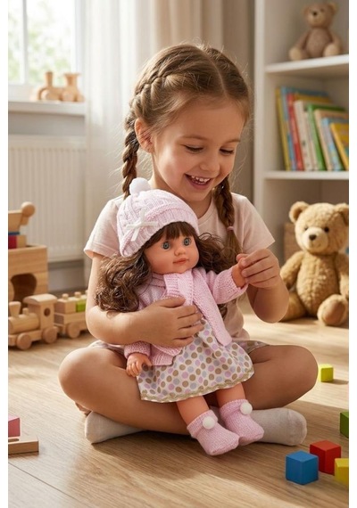 Lucia Girl Konuşan 35 Cm - Etkileşimli Kolları Bacakları Ve Kafası Et Kutulu Atkılı Oyuncak Bebek 37756968