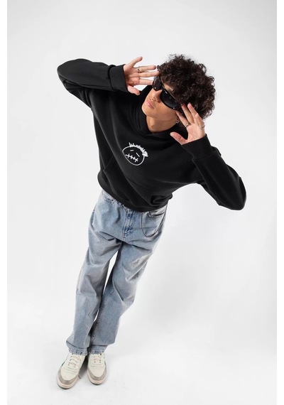 Startmore Cactus Jack Sırt Baskılı Oversize Unisex Beyaz Siyah