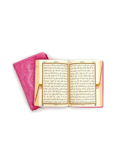 Benim Kuranım - Sade Arapça - Çanta Boy - Pembe - Kılıflı - Mühür