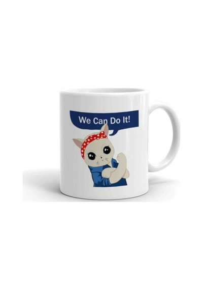 We Can Do It Baskılı Kupa Bardak Beyaz